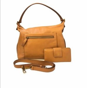 Fossil Leather Purse/Bodybag with Wallet and Interchangeable Straps